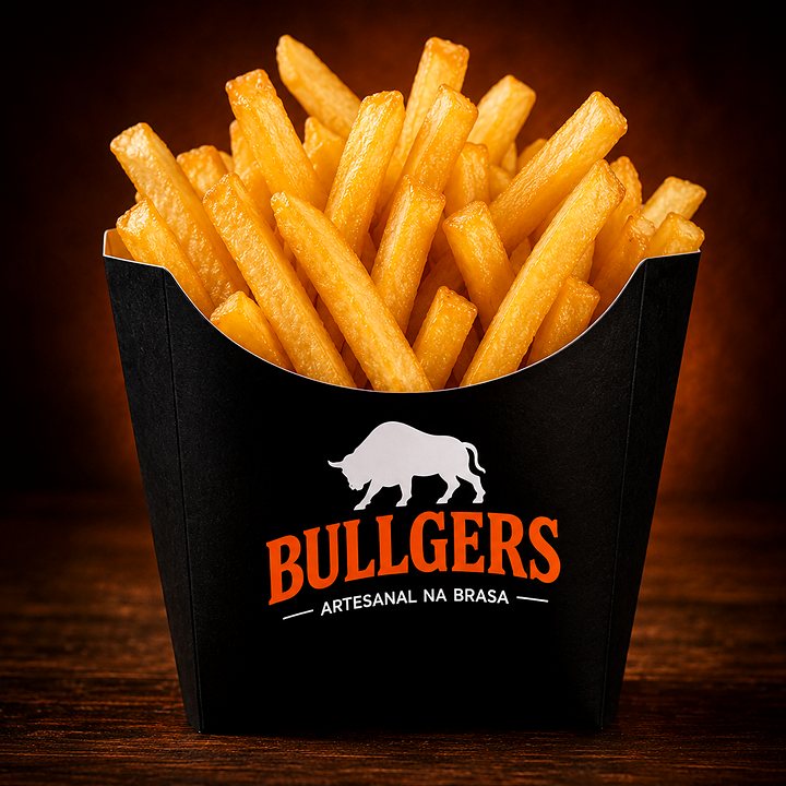 Batata frita na caixa da Bullgers